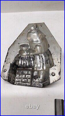 Antique Eppelsheimer & Co Santa Claus Sack Chimney Christmas Chocolate Mold RARE