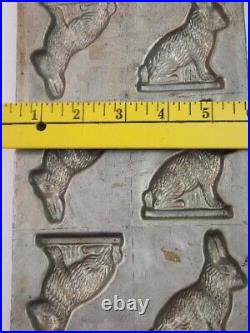 Antique Epplesheimer & Co. Chocolate Candy Easter Bunny Rabbits Mold 6 x 12