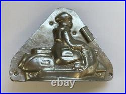 Antique Et Metro Metal Two Part Scooter Chocolate Mold AS IS Not Matching Number