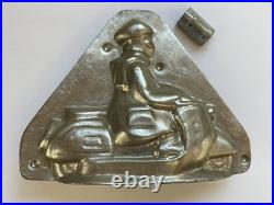 Antique Et Metro Metal Two Part Scooter Chocolate Mold AS IS Not Matching Number