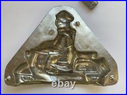 Antique Et Metro Metal Two Part Scooter Chocolate Mold AS IS Not Matching Number
