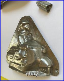 Antique Et Metro Metal Two Part Scooter Chocolate Mold AS IS Not Matching Number