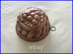 Antique FRENCH TIN LINED COPPER Grapes MOLD Pastry, Chocolate, Ice cream