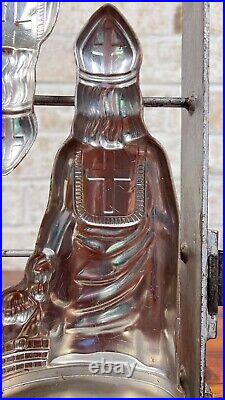 Antique Father Christmas Santa Claus with Children Chocolate Candy Mold Hinged