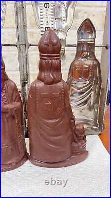 Antique Father Christmas Santa Claus with Children Chocolate Candy Mold Hinged