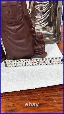 Antique Father Christmas Santa Claus with Children Chocolate Candy Mold Hinged