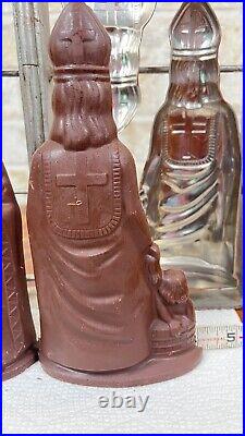 Antique Father Christmas Santa Claus with Children Chocolate Candy Mold Hinged