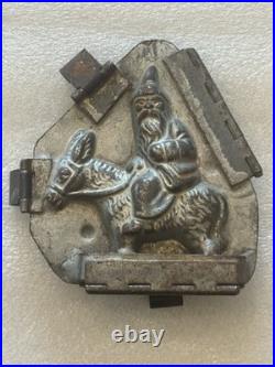 Antique Father Christmas Santa Riding Donkey Mule Tin Christmas Chocolate Mold Antique Father Christmas Santa Riding Donkey Mule Tin Christmas Chocolate Mold