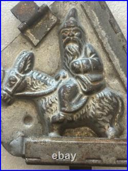 Antique Father Christmas Santa Riding Donkey Mule Tin Christmas Chocolate Mold Antique Father Christmas Santa Riding Donkey Mule Tin Christmas Chocolate Mold