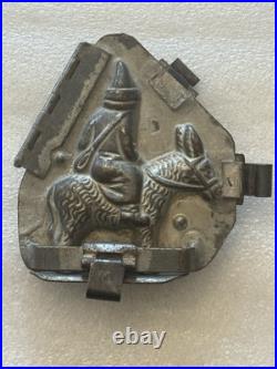 Antique Father Christmas Santa Riding Donkey Mule Tin Christmas Chocolate Mold Antique Father Christmas Santa Riding Donkey Mule Tin Christmas Chocolate Mold