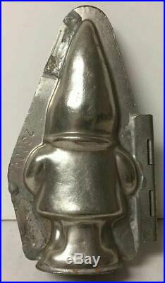Antique Figural Gnome Hinged Metal Chocolate Mold Hans Bruhn & Co Hamburg German