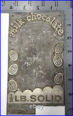 Antique Frankford Candy Chocolate Mold ½ LB Solid Bar Easter Eggs Design