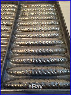 Antique French Belguim CIGAR Chocolate Metal Candy Mold Baking Pan, 4.5 Cigar