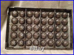 Antique French Commercial Chocolate Truffle Candy Metal Mold LARGE