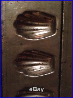 Antique French MADELINE Chocolate Metal Candy Mold Baking Pan LARGE 16x23