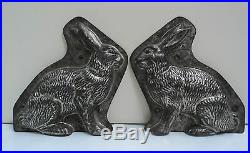Antique French Tinned Metal Chocolate Mold Rabbit / Easter Bunny Letang Paris