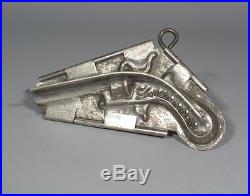 Antique French Tinned Metal Chocolate Mold, Revolver, Signed Letang Fils, Paris
