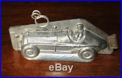 Antique French tin chocolate mold mould MAN DRIVING CAR RACECAR Letang