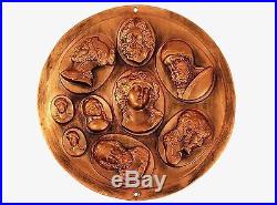 Antique GREEK ROMAN GOD GODDESS Candy Chocolate Copper Mold MEDALLION Jewelry