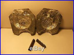 Antique German 4H Tom Turkey Tin Mould Butter Chocolate Candy Mold With Clips
