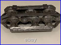 Antique German Chocolate Mold- Three Roosters