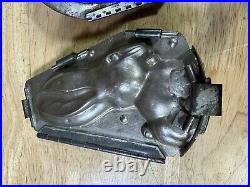 Antique German Chocolate Molds Walter Berlin One Bunny Rabbit One Dino Egg