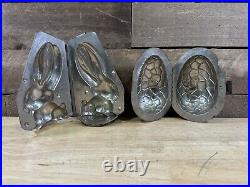 Antique German Chocolate Molds Walter Berlin One Bunny Rabbit One Dino Egg