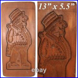 Antique German Handarbeit 13 Tall Cookie Mold, Gingerbread Form, Carved Wood