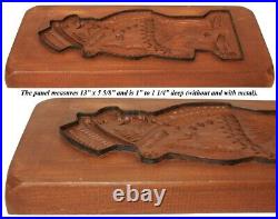 Antique German Handarbeit 13 Tall Cookie Mold, Gingerbread Form, Carved Wood