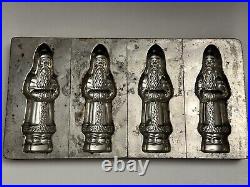 Antique German Santa Chocolate Candy Mold Bodderas Erntbruck 4 Molds Christmas