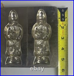 Antique German Santa Claus St. Nick Christmas Metal Chocolate Candy Mold