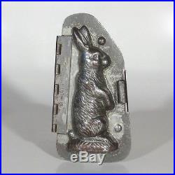 Antique German Tin Metal Chocolate Mold Bunny Rabbit, Signed Anton Reiche Dresde