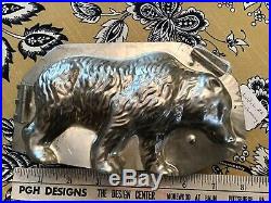 Antique German Tinned Chocolate Mold, bear, Anton Reiche, Dresden