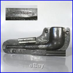 Antique German Tinned Metal Chocolate Mold, Pipe, Signed Anton Reiche, Dresden