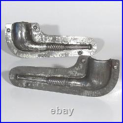 Antique German Tinned Metal Chocolate Mold, Pipe, Signed Anton Reiche, Dresden