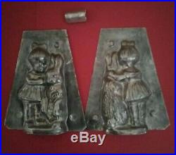 Antique Girl with Rabbit Bunny Chocolate Mold