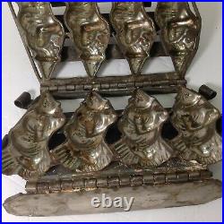 Antique HALLOWEEN WITCH Chocolate Mold, 4 Witches on Brooms