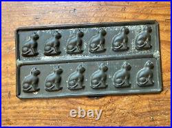 Antique HTF Cat / Kitten Tin Bite Size Candy / Chocolate Mold Tray Adorable