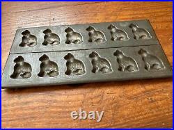 Antique HTF Cat / Kitten Tin Bite Size Candy / Chocolate Mold Tray Adorable