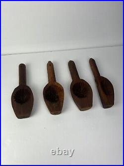 Antique Hand Carved Wooden Cookie Press Mold with Handle (Lot of of 4) Mammoul