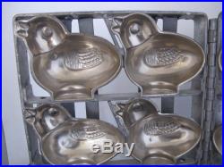 Antique Heavy Duty Metal CHICKS Little Peeps Hinged Chocolate Candy Mold