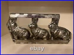 Antique Hinged Chocolate Mold 3 Bunny Mold