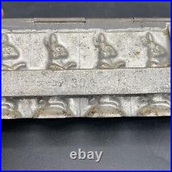 Antique Hinged Chocolate Mold Bunny Standing 6 Rabbits Made In Germany #304