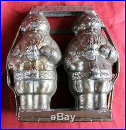 Antique Hinged Double Santa Claus Chocolate Mold (Anton Reiche, Germany) c. 1920