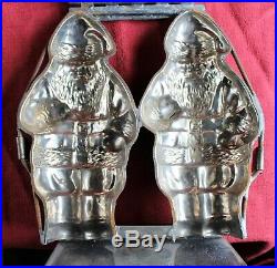 Antique Hinged Double Santa Claus Chocolate Mold (Anton Reiche, Germany) c. 1920
