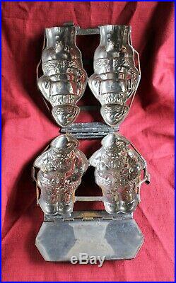 Antique Hinged Double Santa Claus Chocolate Mold (Anton Reiche, Germany) c. 1920