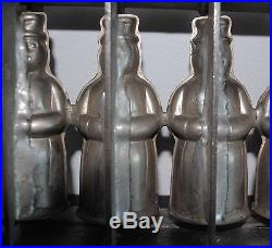 Antique Hinged Metal Chocolate Mold Mould 8 Dressed Snowman