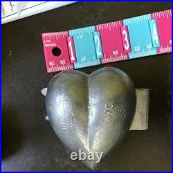 Antique Hinged Metal Heart Candy / Ice Cream Mold C 1