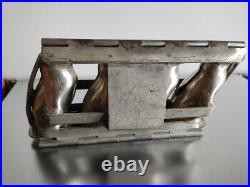 Antique Hinged Metal Penguin 4 Slot Double Chocolate Candy Molds 4 Tall