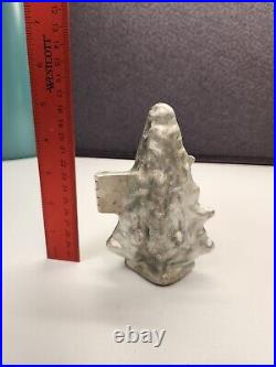 Antique Hinged Pewter Christmas Tree Ice Cream Mold Fr. Krauss' Son #614 Rare